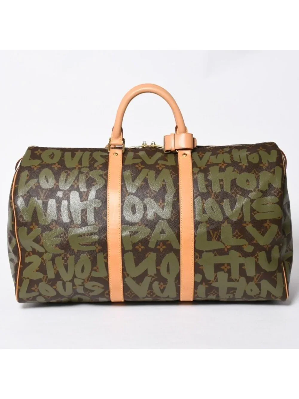 Louis Vuitton Monogram Graffiti Keepall 50 Brown Khaki Gold